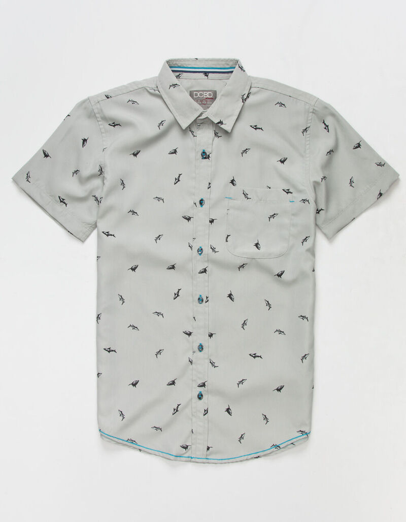 DCBD Sharks Boys Button Up Shirt - GRAY - 386768115
