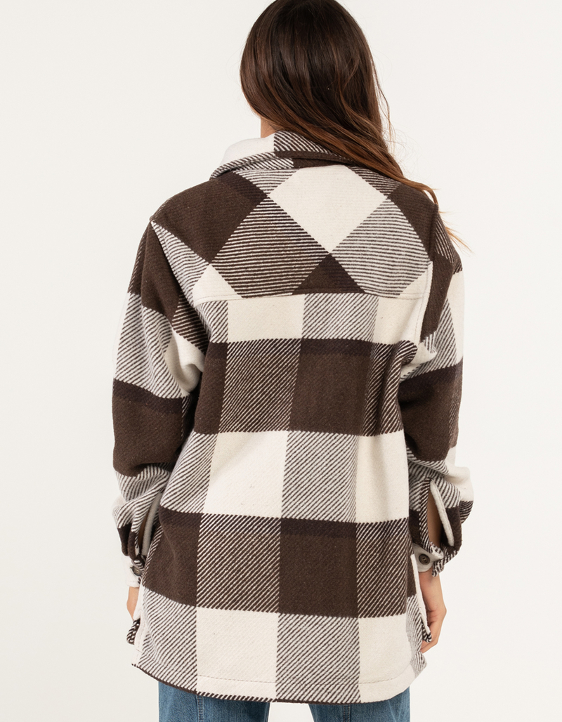 ASHLEY Womens Chunky Wool Plaid Shacket  image number 2