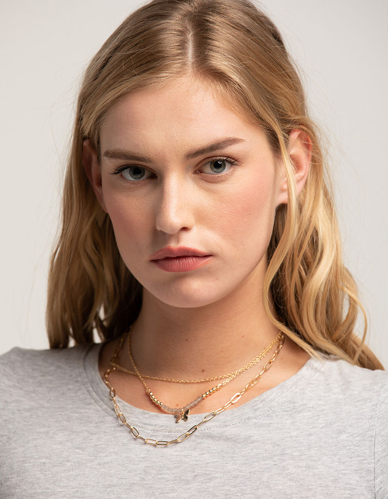 FULL TILT Layered Butterfly Necklace image number 3