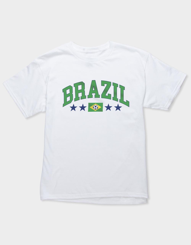 BRAZIL Flag Soccer Girls Tee image number 0