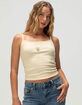 FULL TILT Flower Embroidered Womens Tank Top image number 1