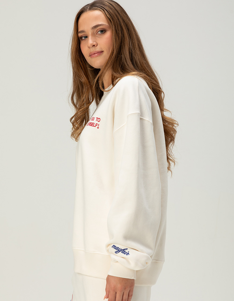 THE MAYFAIR GROUP Self Love Womens Oversized Crewneck Sweatshirt image number 2
