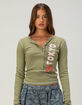 BDG Urban Outfitters Tokyo Womens Long Sleeve Henley Top image number 1