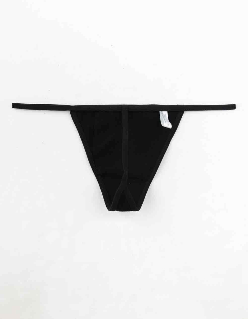 FULL TILT Seamless String Black Thong image number 1