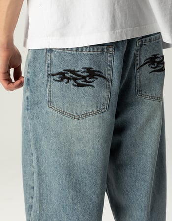 RSQ Mens Baggy Embroidered Jeans Alternative Image
