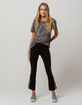SKY AND SPARROW Side Stripe Crop Womens Flare Jeans image number 4