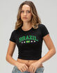 BRAZIL Flag Soccer Womens Baby Tee image number 1
