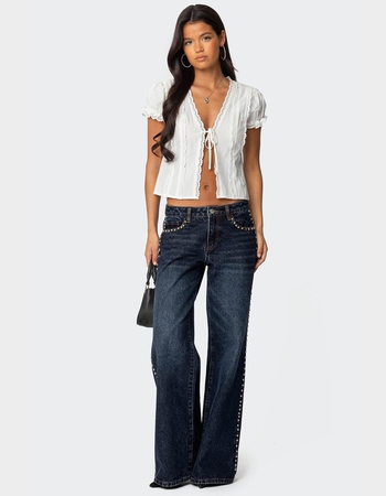 EDIKTED Stassie Studded Low Rise Jeans Alternative Image