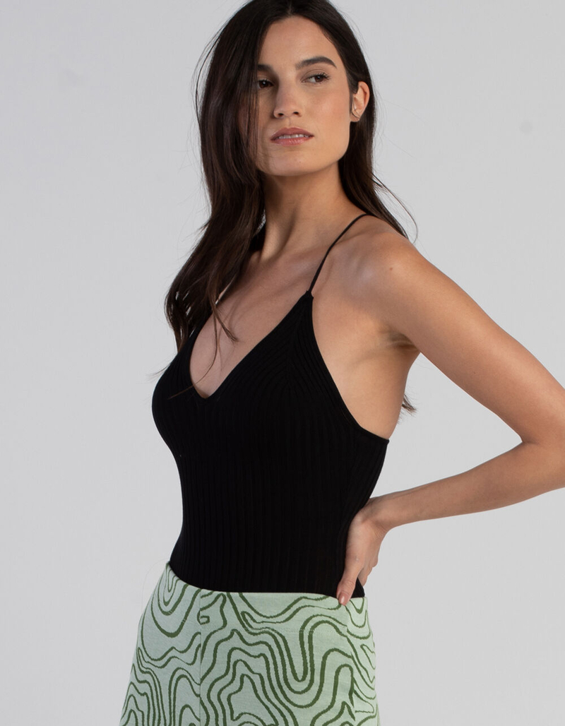 LOVE TREE Rib X-Back Womens Bodysuit image number 2