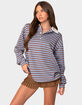 EDIKTED Stripey Oversized Collared Shirt image number 3