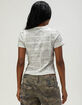 MISS ME Newspaper Print Womens Tee image number 4