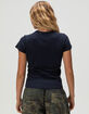 FULL TILT Hibiscus Womens Baby Tee image number 4