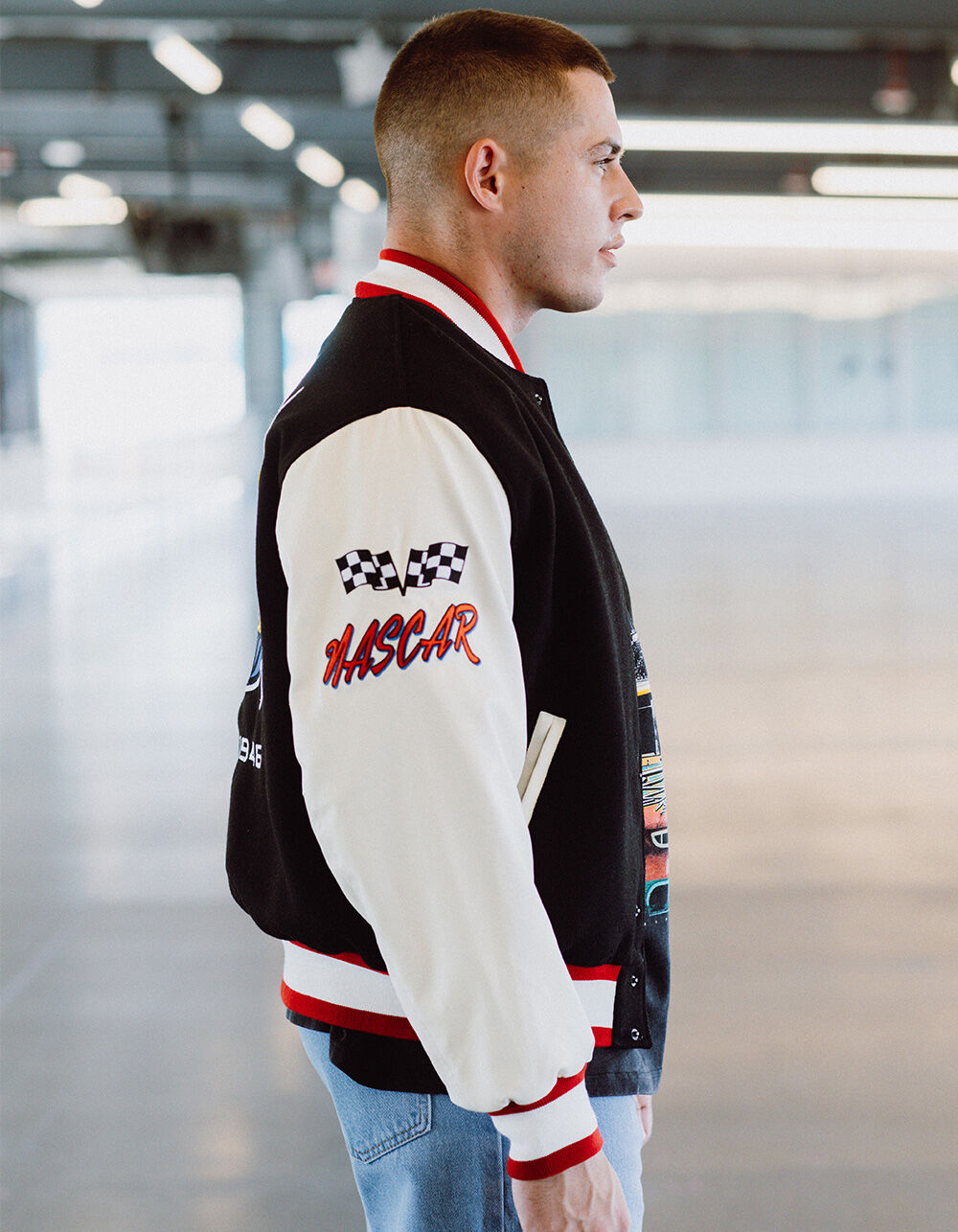 TILLYS x NASCAR Racing Team Mens Varsity Jacket - BLACK | Tillys