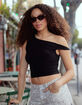 TILLYS Butter Soft Asymmetrical Off The Shoulder Womens Top image number 7