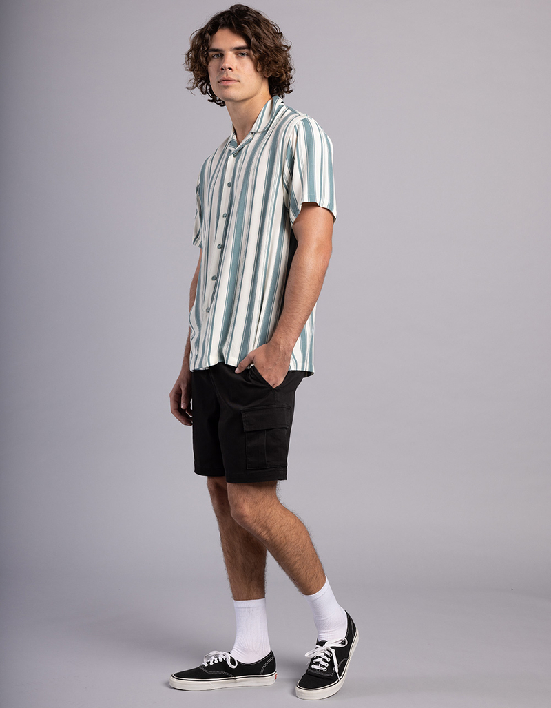 RSQ Mens Simple Stripe Button Up Shirt image number 4