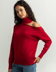 LUSH Cut Out Shoulder Womens Turtleneck Sweater image number 2