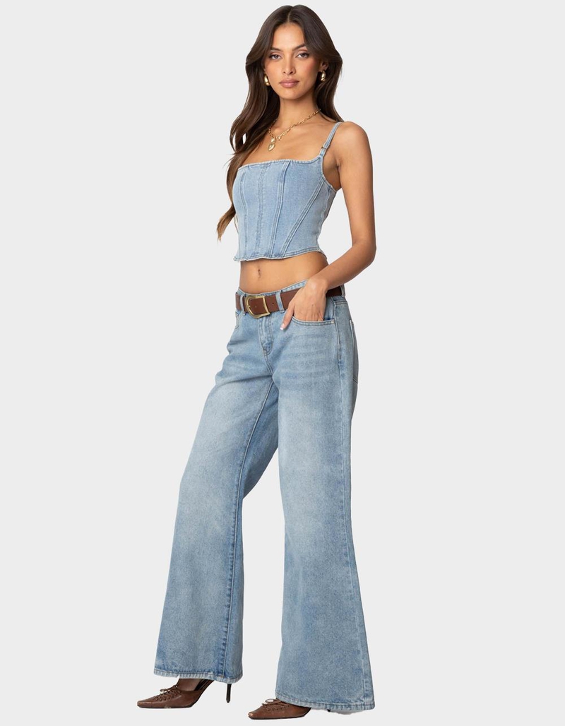 EDIKTED Tennessee Denim Corset image number 2