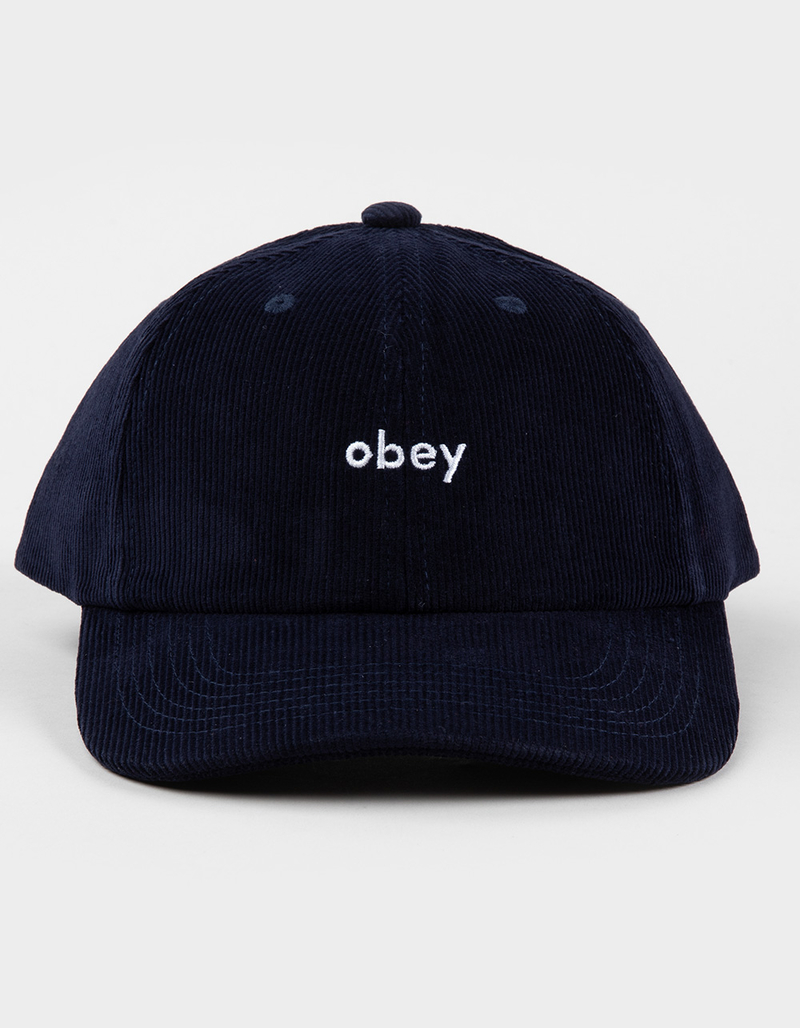 OBEY Lowercase 6 Panel Corduroy Strapback Hat image number 1