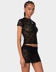 EDIKTED Kaori Sheer Lace Tee image number 5