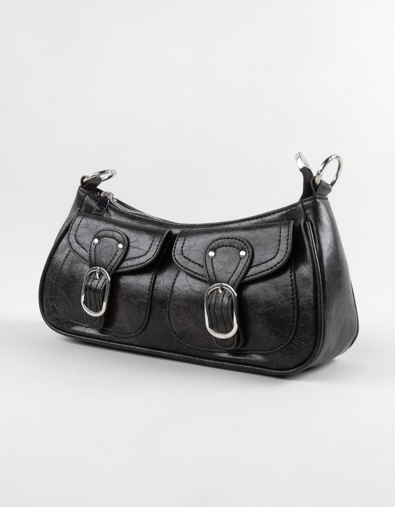 Faux Leather Buckle Shoulder Bag image number 7