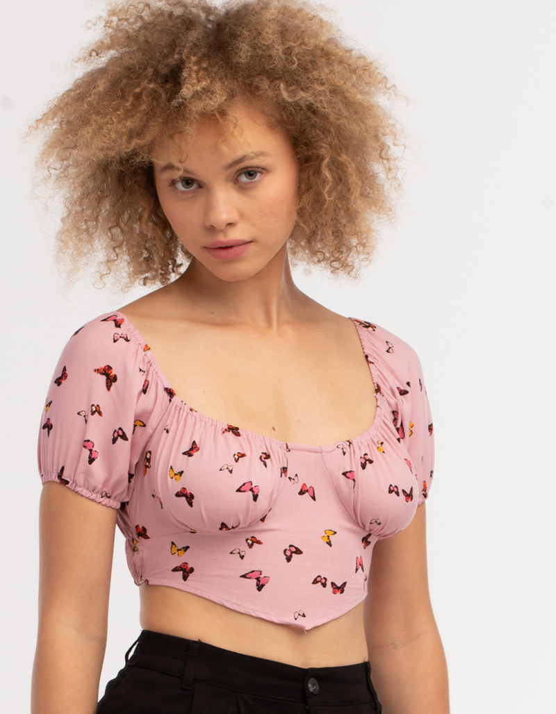 LIBERTY LOVE Womens Butterfly Tie Back Top image number 0