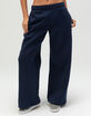 FULL TILT Hibiscus Print Womens Wide Leg Sweatpants image number 3