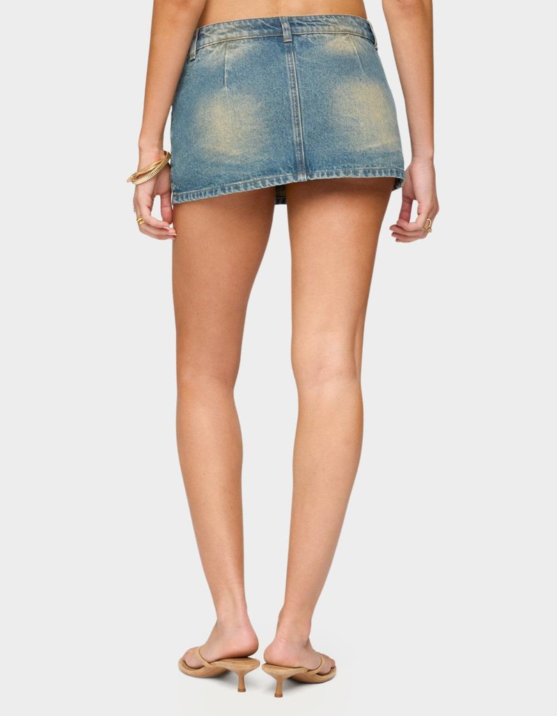 EDIKTED Mixed Buttons Denim Mini Skort image number 2