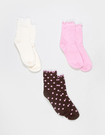 FULL TILT 3 Pack Womens Ruffle Socks Primary Image