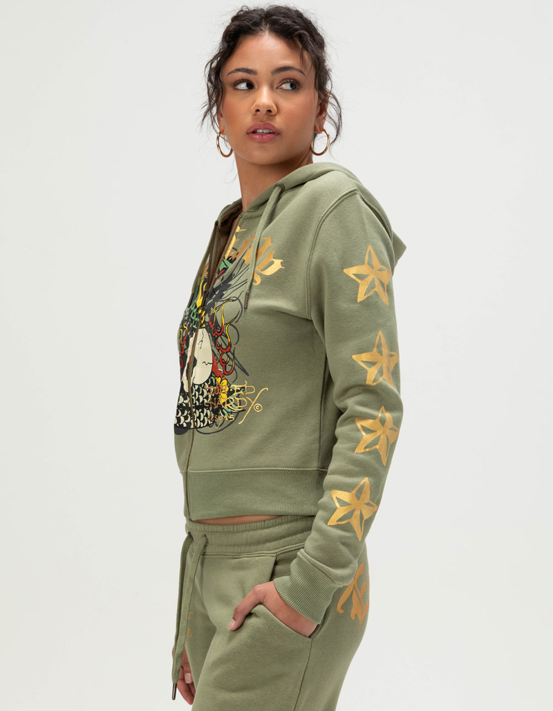 ED HARDY Cobra Flame Womens Zip-Up Hoodie image number 2