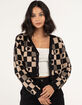 RSQ Womens Checkered Crop Cardigan image number 1