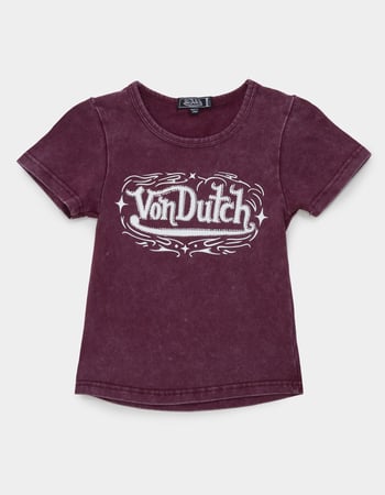 VON DUTCH Logo Girls Washed Tee Alternative Image