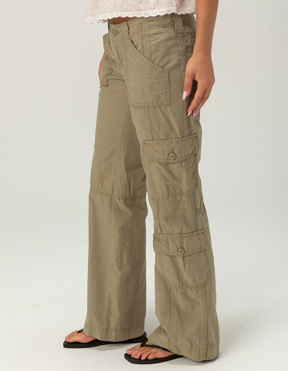 RSQ Womens Low Rise Baggy Cargo Pants - OLIVE | Tillys