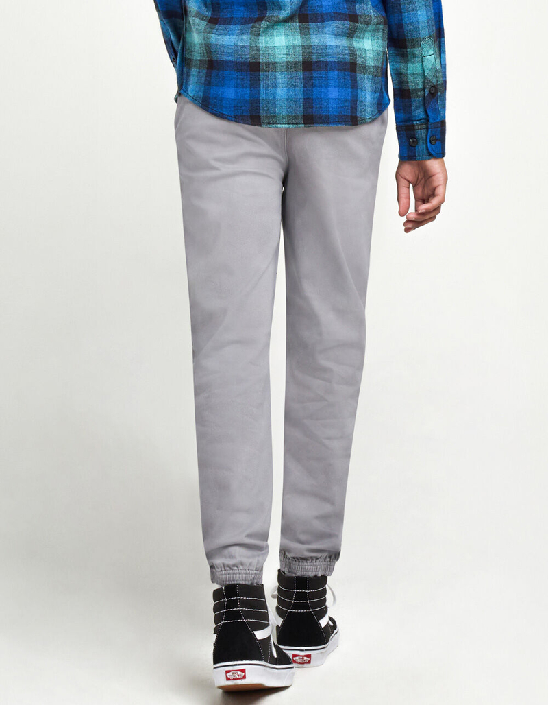 RSQ Boys Twill Light Gray Jogger Pants image number 3