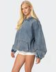 EDIKTED Marney Oversized Studded Denim Hoodie image number 3