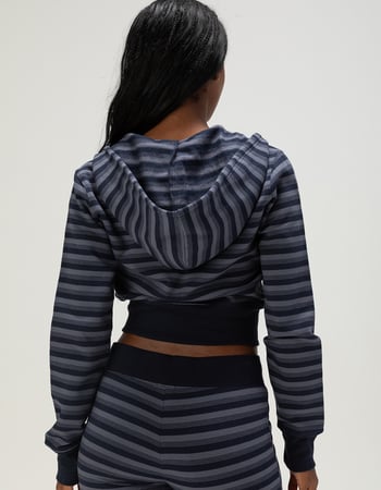 TILLYS Womens Stripe Zip-Up Hoodie Alternative Image