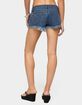 EDIKTED Meshy Studded Denim Micro Shorts image number 3