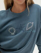 FULL TILT Embroidered Shell Girls Crewneck Boyfriend Sweatshirt image number 4
