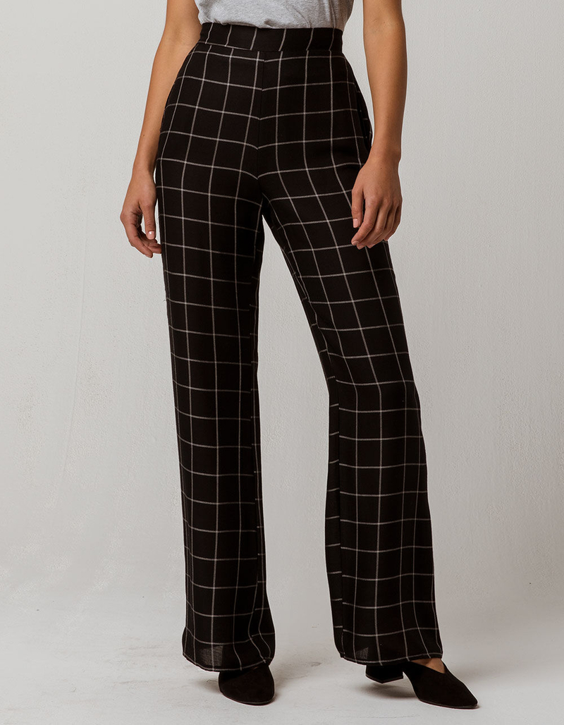 IVY & MAIN Windowpane Womens Wide Leg Pants image number 1