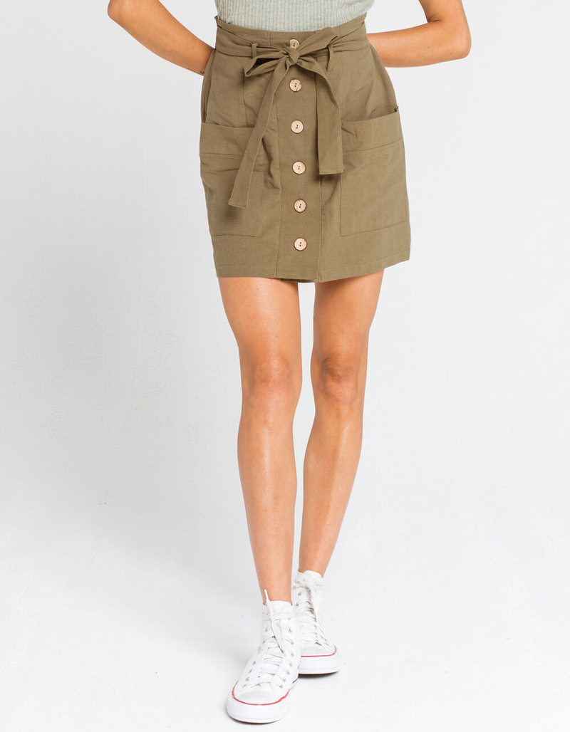 HESPERUS Button Front Tie Waist Skirt image number 1