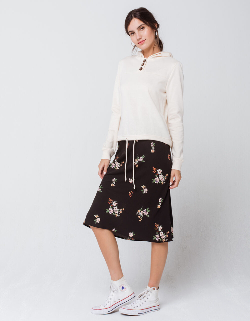 SKY & SPARROW Button Down Cream Womens Hoodie image number 3