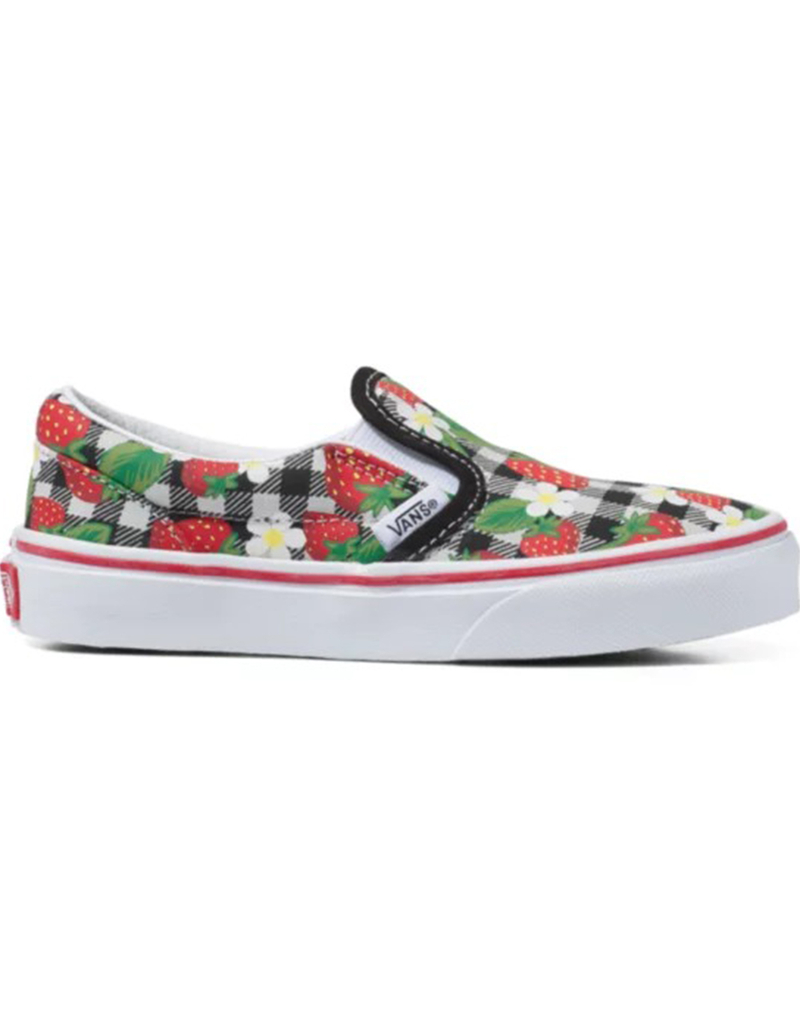 VANS Strawberry Gingham Girls Classic Slip-On Shoes image number 1