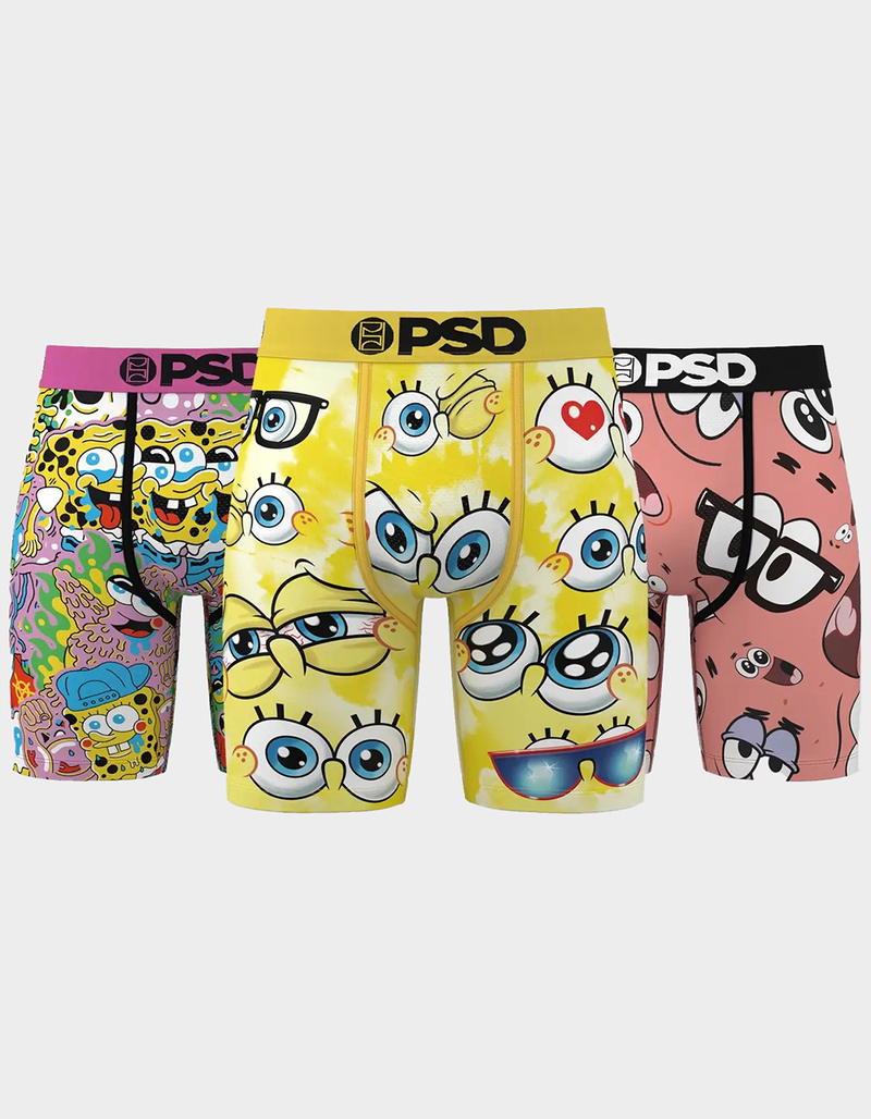 PSD x SpongeBob SquarePants Faces 3 Pack Mens Boxer Briefs image number 0