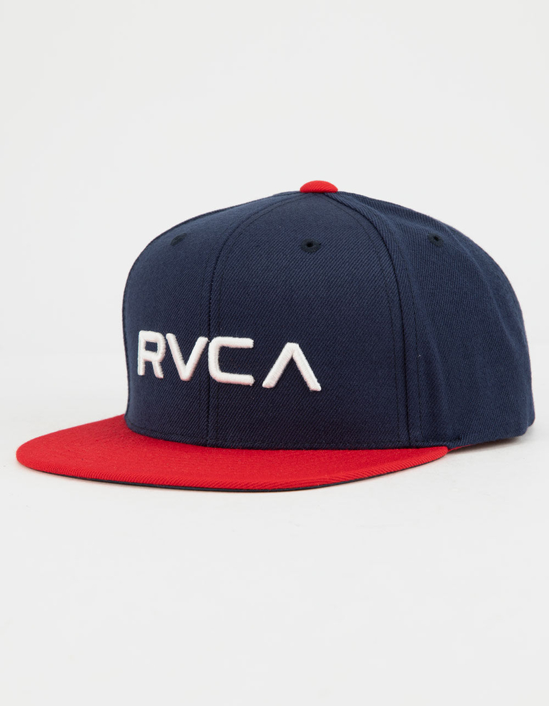 RVCA Twill III Navy & Red Boys Snapback Hat image number 0