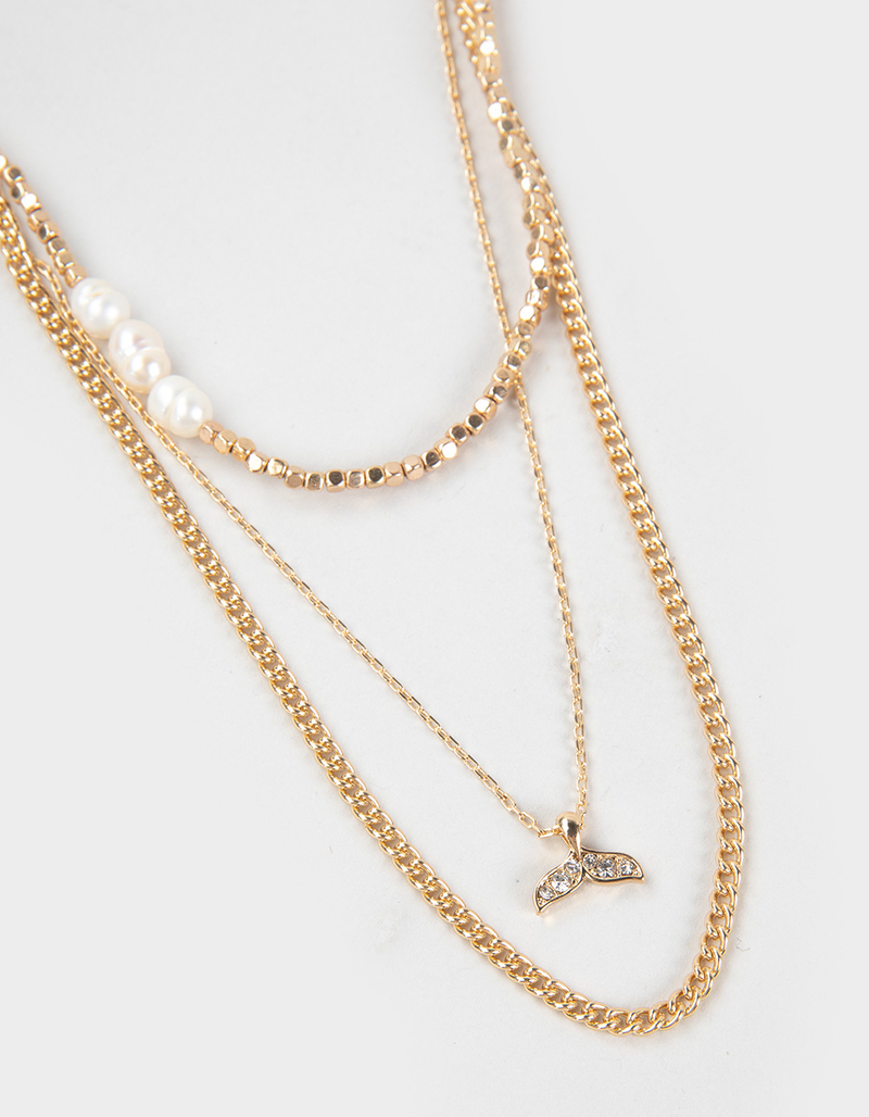 FULL TILT Layered Dolphin/Pearl Necklace image number 1