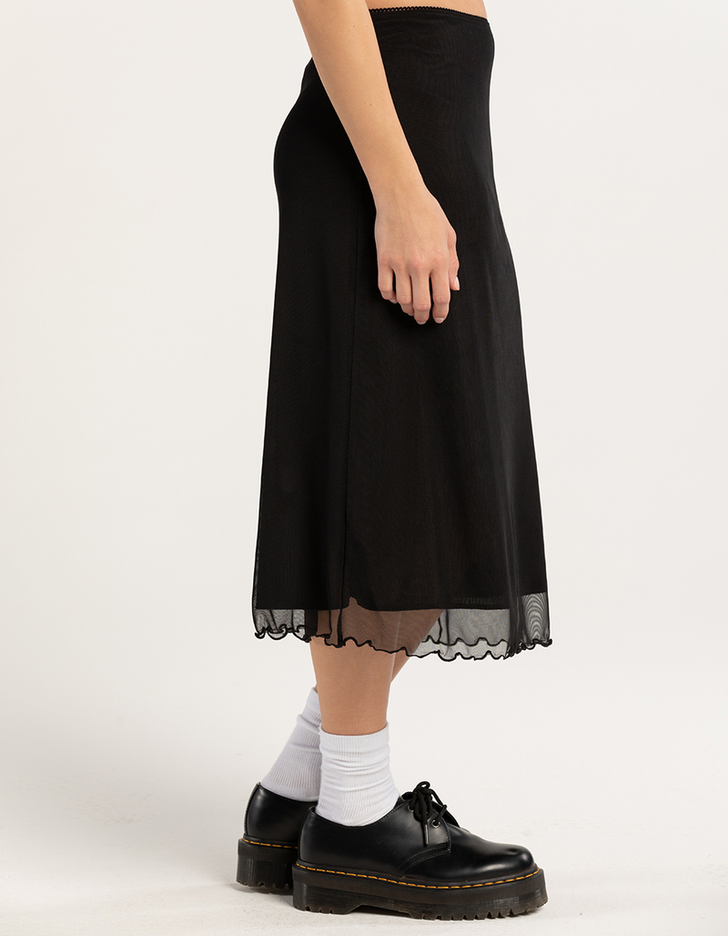 RSQ Womens Low Rise Mesh Midi Skirt - BLACK - L | Tillys