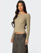 EDIKTED Textured Sheer Boat Neck Top image number 3