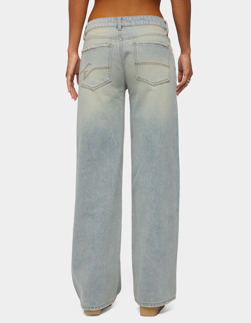 EDIKTED Quintie Mid Rise Straight Leg Jeans image number 2