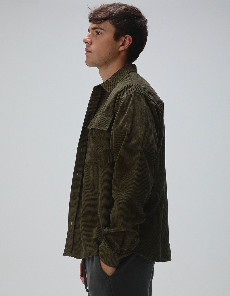 RSQ Oversized Mens Long Sleeve Corduroy Button Up Shirt image number 4