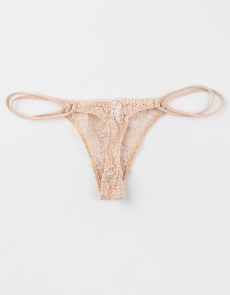 FULL TILT Lace Loop Waist Nude Womens Thong image number 1