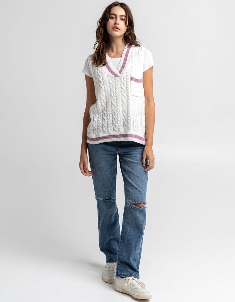 RSQ Womens Tipping Cable Oversize Vest image number 3